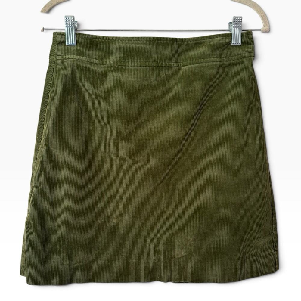 J. Crew Dark Green Corduroy Mini Skirt Womens Size 0